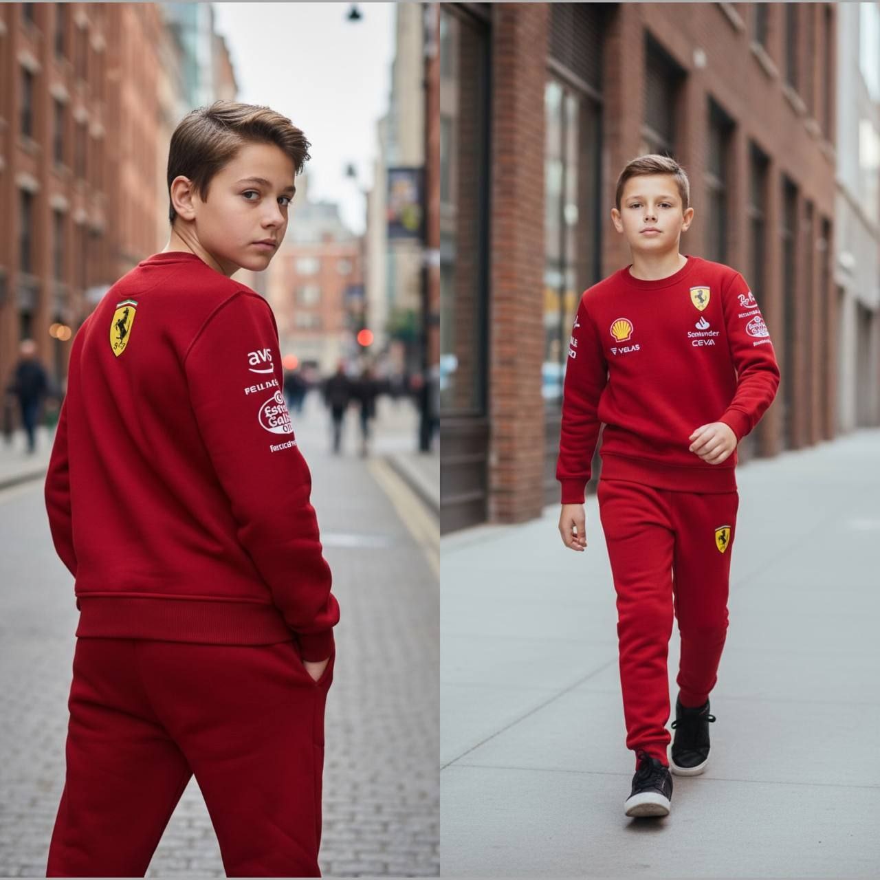 Ferrari Sweater and Joggers Tracksuit Set   - Kids/Teens Boys (2-16Y)