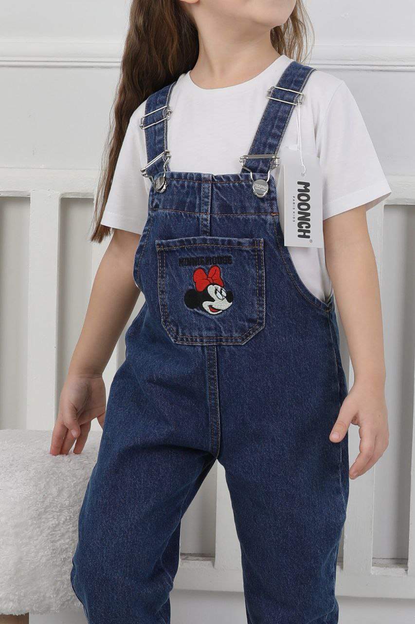 Girls Classic Denim Minni Mouse Overalls- Kids Girls (3-10Y)