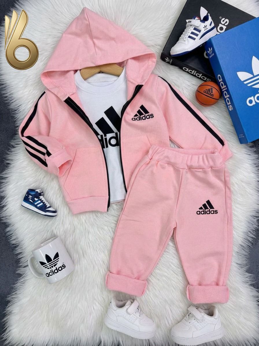 Baby Girl Adidas Pink Hoodie Tracksuit Set - Baby Girls (6 to 24M)