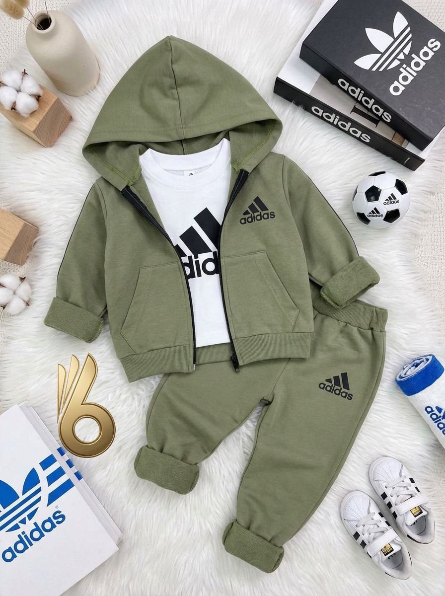 Baby Boy Adidas Green Hoodie Tracksuit Set - Baby Boys (6 to 24M)