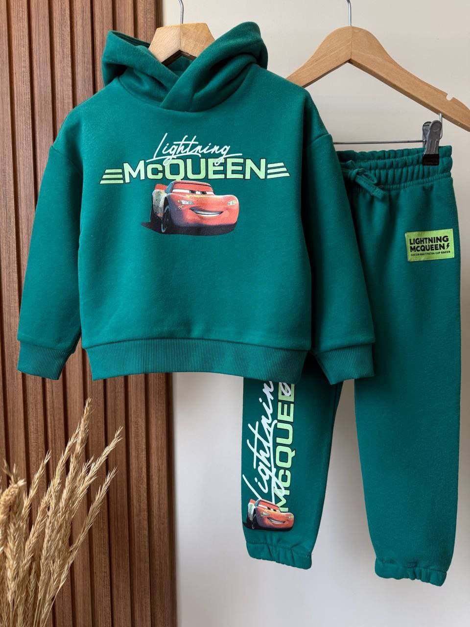 Lightning McQueen Green Kids Boys Cotton Set - Kids Boys (2-8Y)