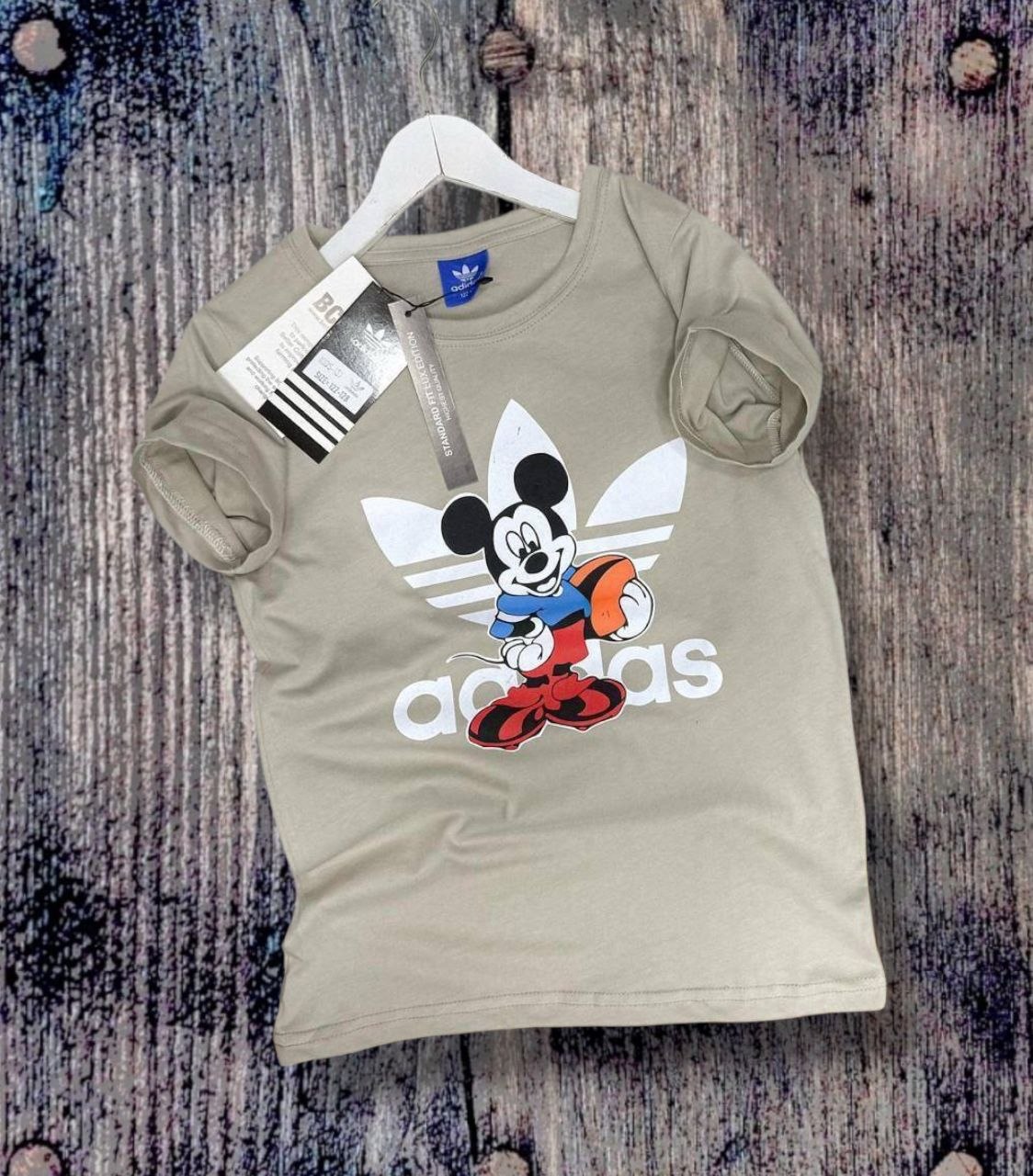 Adidas Mickey Beige Street Style Kids T-Shirt - Kids/Teens Boys (2 -16Y)