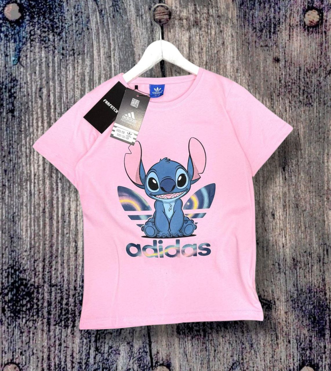 Adidas Stitch Pink Kids T-Shirt - Kids/Teens Girls (2 -16Y)