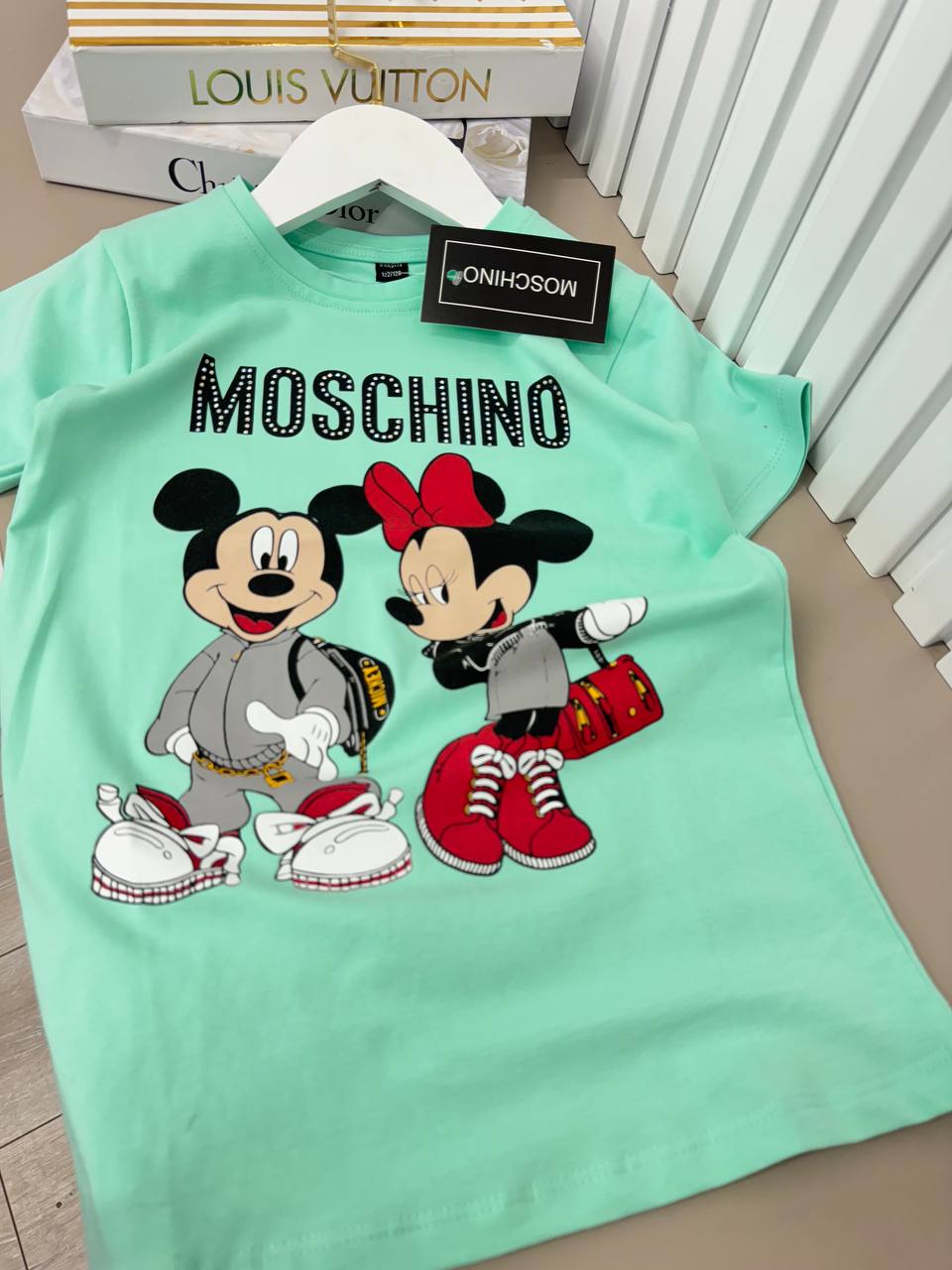 Moschino Mickey and Minnie Mint T-Shirt - Kids/Teens Girls (2 -16Y)