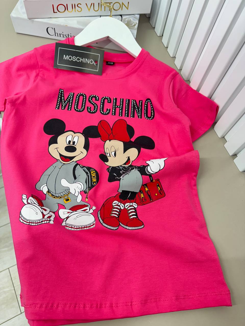 Moschino Mickey and Minnie Fuchsia T-Shirt - Kids/Teens Girls (2 -16Y)