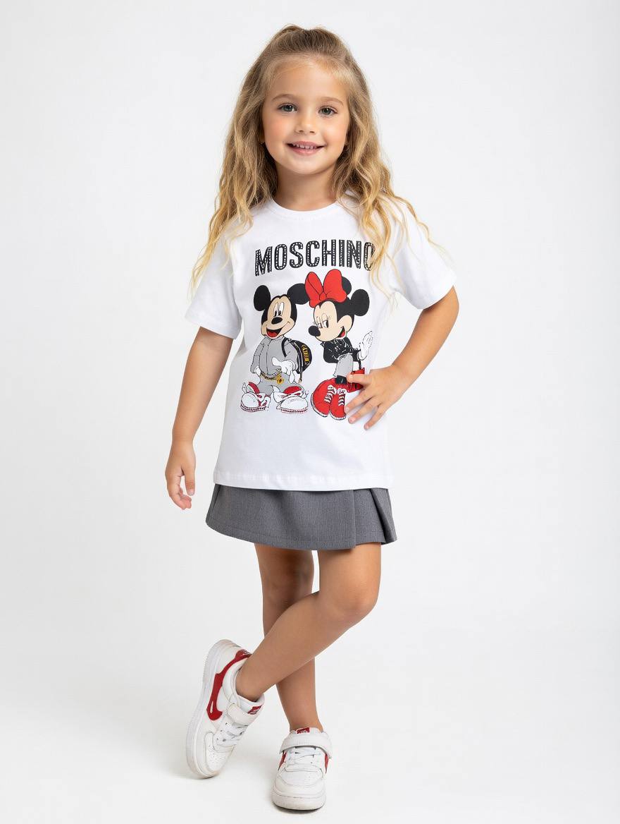 Moschino Mickey and Minnie White T-Shirt - Kids/Teens Girls (2 -16Y)