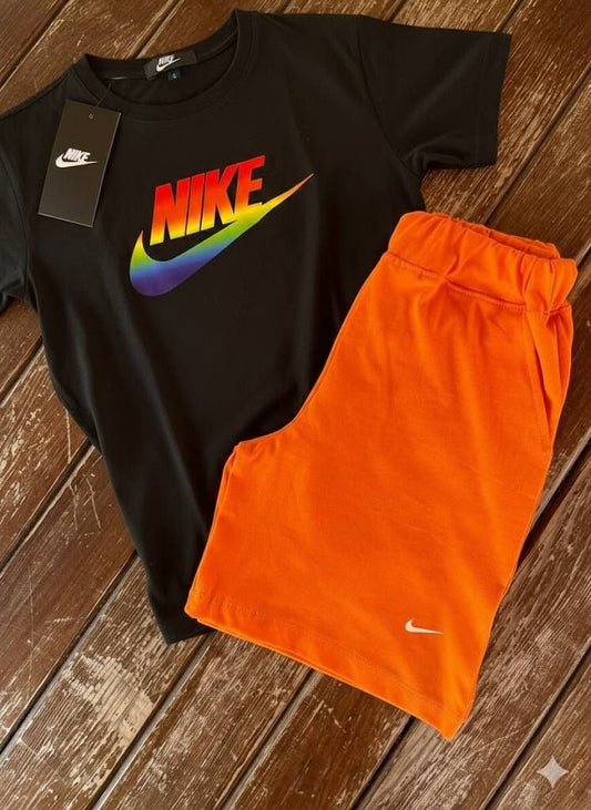 Nike Kids Gradient Logo Black T-Shirt and Shorts Set – Kids Boys/Girls (Ages 3 to 12)