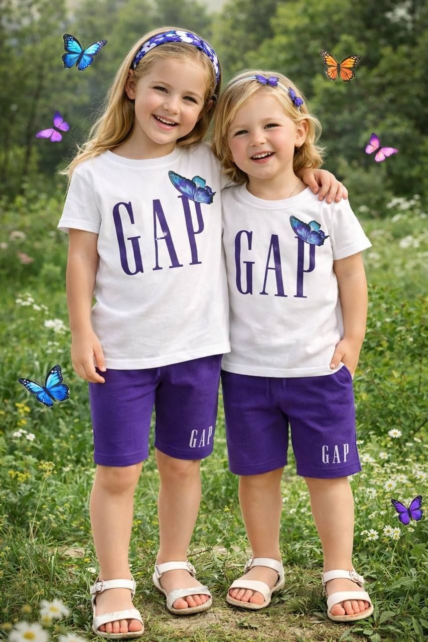 GAP Butterfly Summer Tee and Shorts  Summer Girls Set- Kids Girls (Age: 3-12Y)