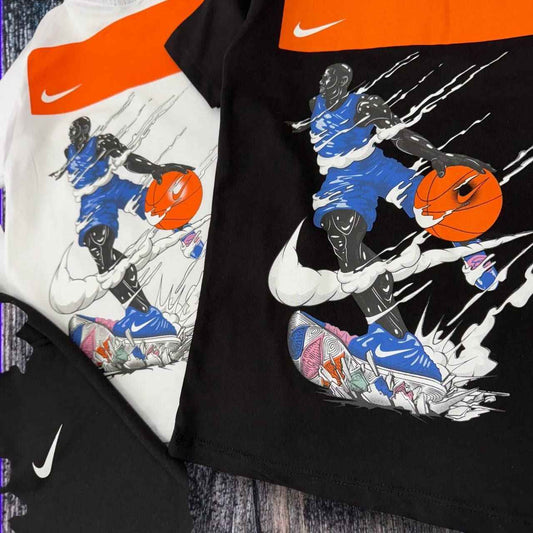 NIKE Kids Basketball Graphic Black Tee, Shorts and Cap Set - Kids Boys/Teens (Age 2-16)