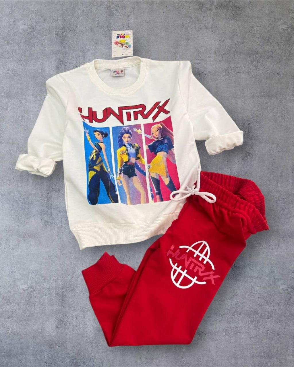 "HUNTRAX" Anime Hero Red Autumn Set - Kids Girls (2 -8Y)