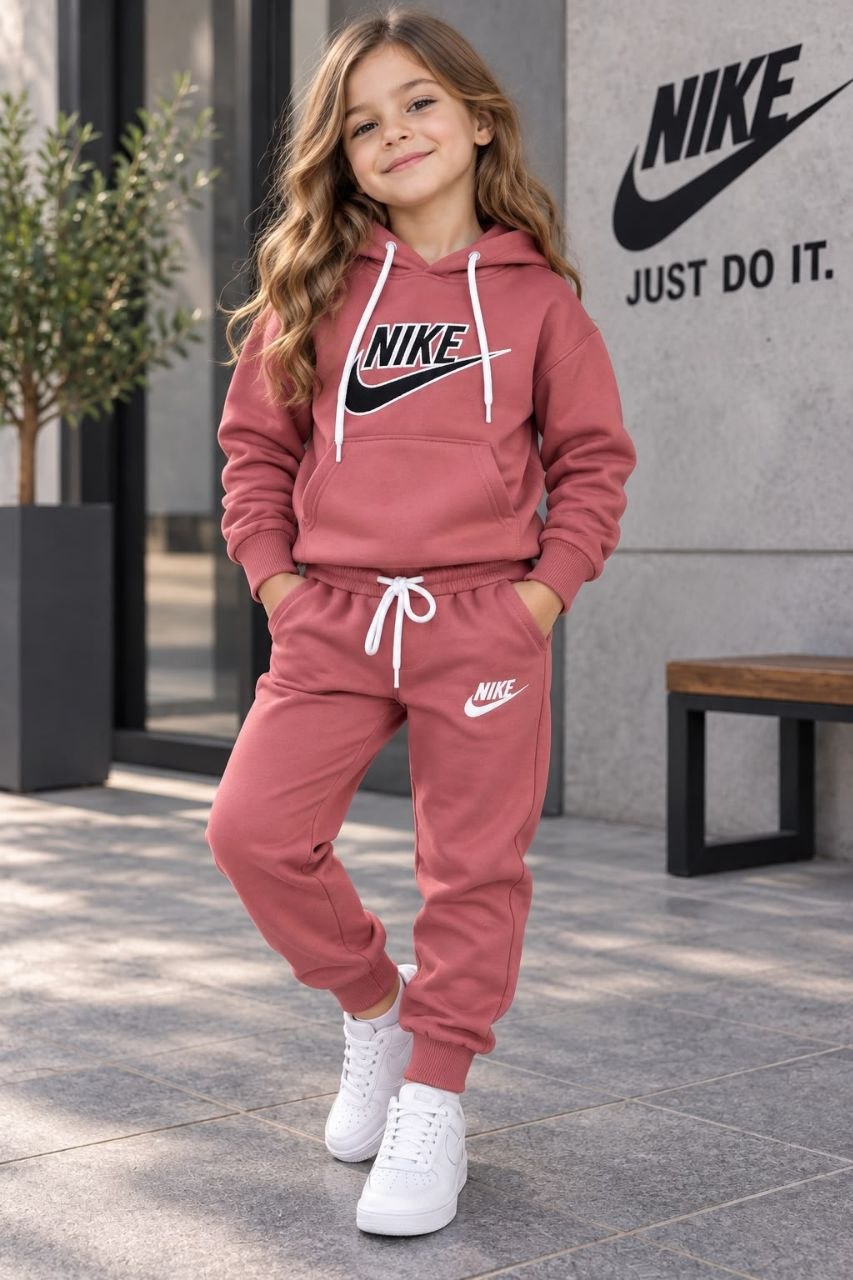 Kids Dusty Rose Hoodie and Joggers Set - Girls (6-10Y)