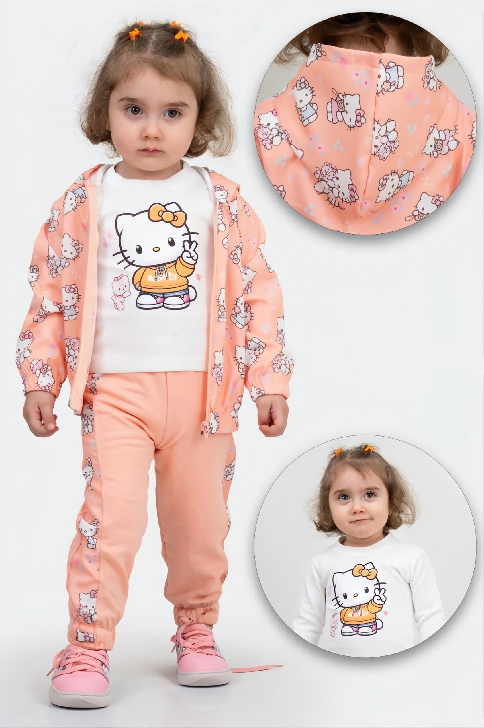 Hello Kitty Peach 3-Piece Baby Girl Set - Baby Girls (3PCs)